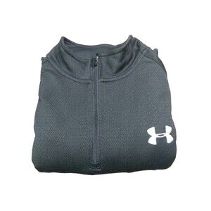 Under Armor Long Sleeve Jacket Mens Medium M Black 1/4 Zip Loose Fit Adult